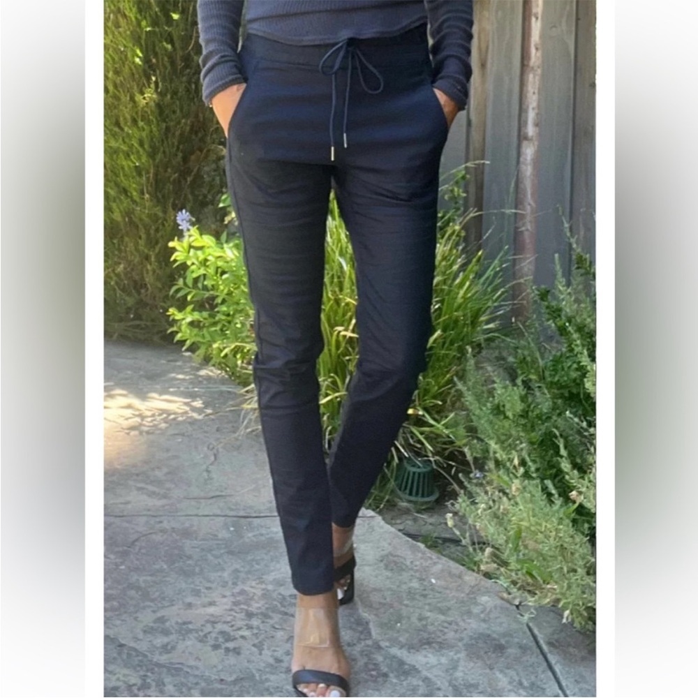 BEVY FLOG Black Chinos Elastic Waistband Tapered Fit 24
